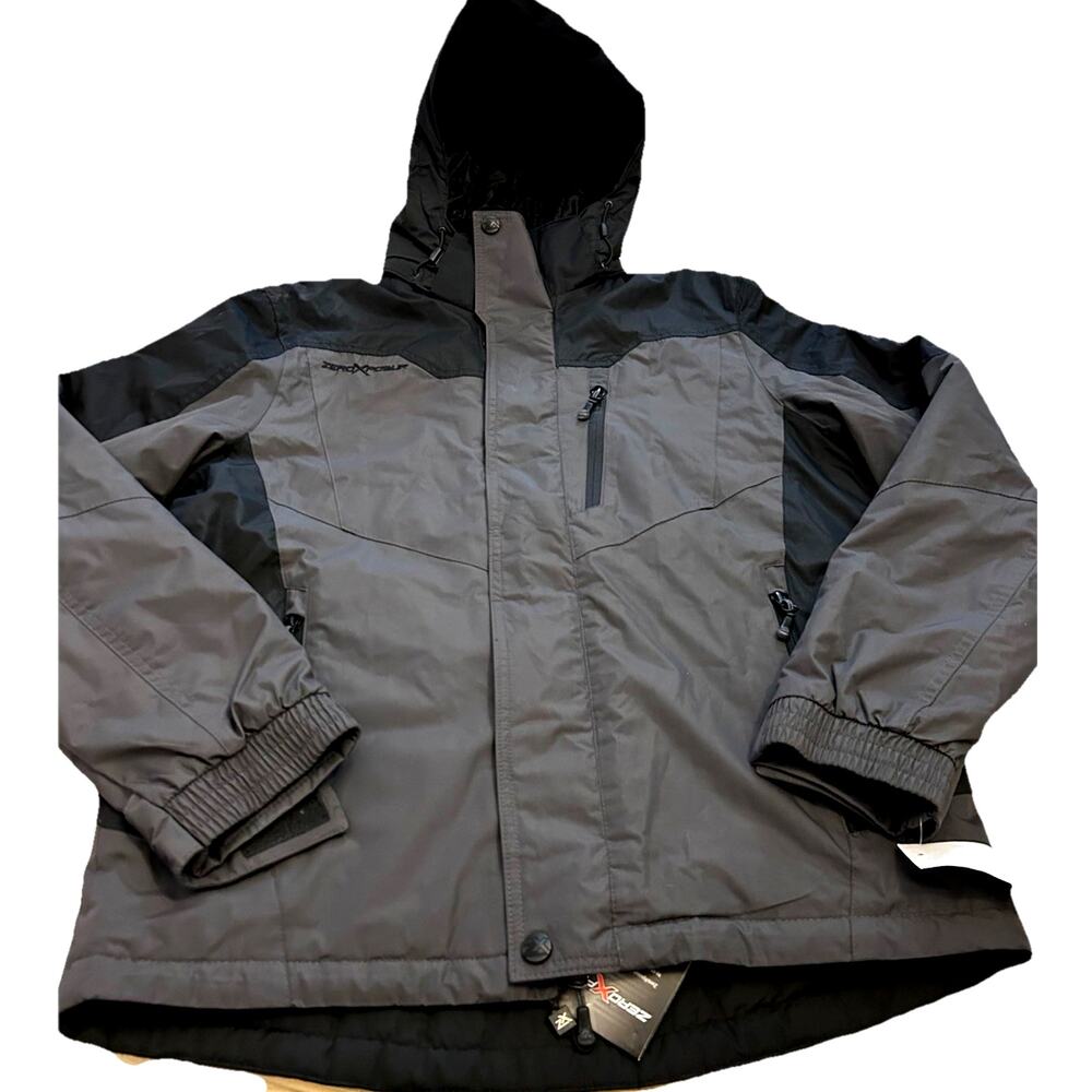Mens S Jacket Winter Parka Insulated Water Resistant Hooded Mid weight BLK $120